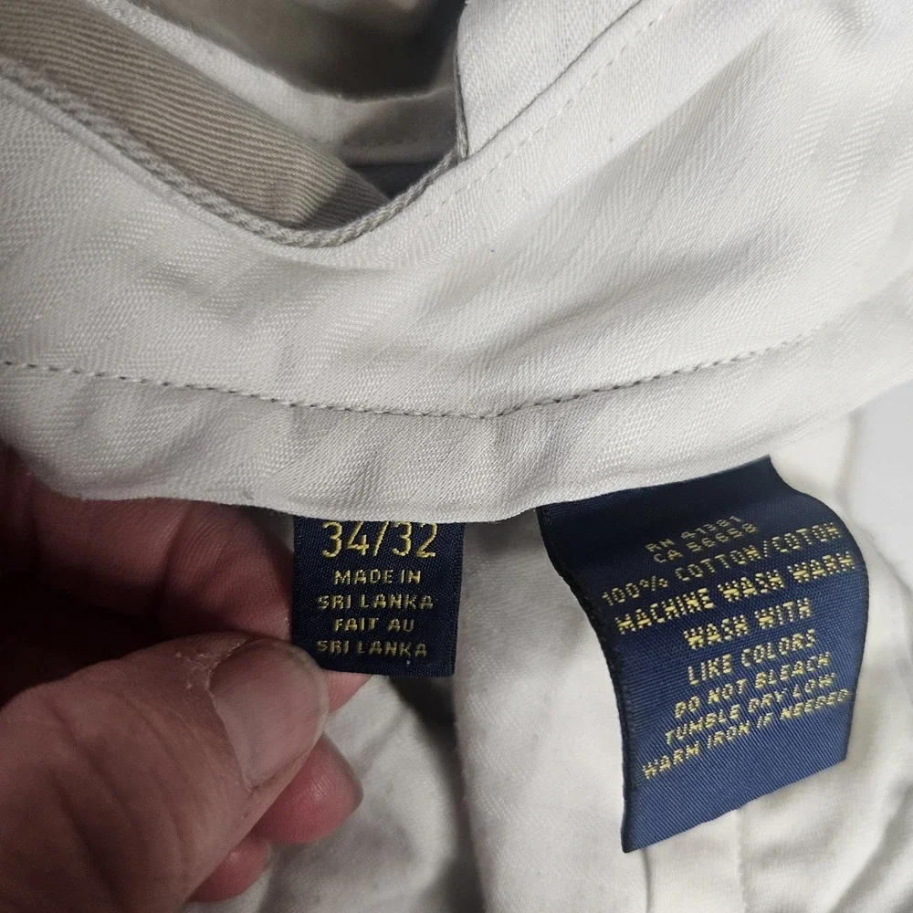 Polo Ralph Lauren Mens‎ Pants 34x32 Classic Fit Chino Khaki Golf Heritage